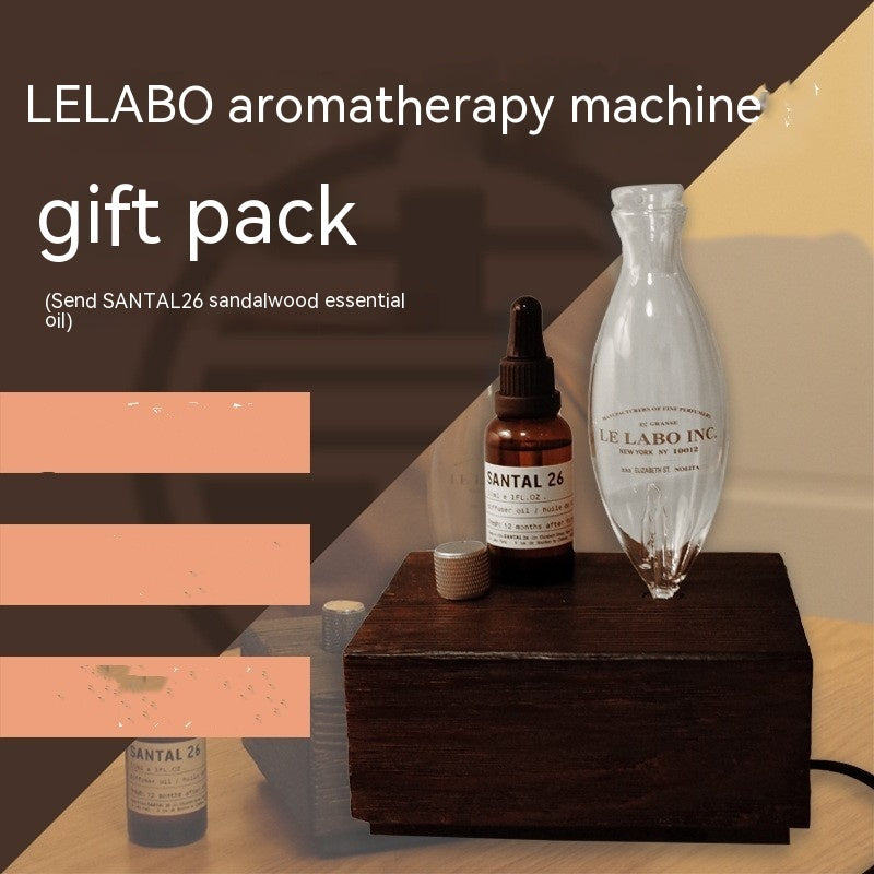 Ultrasonic aroma diffuser with wood finish and LED ambient lighting