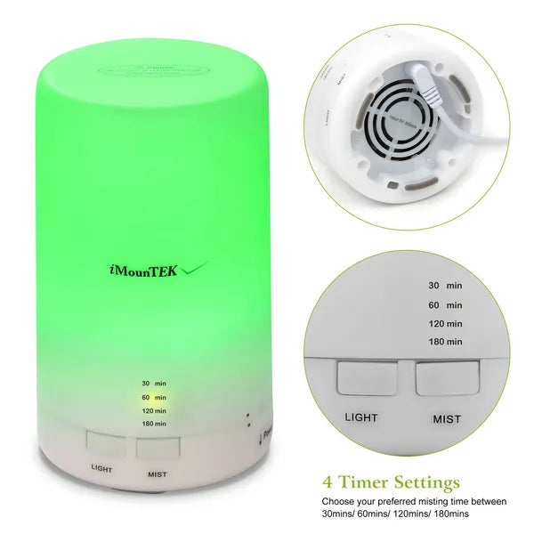 Portable aromatherapy humidifier with timer settings and auto shutoff