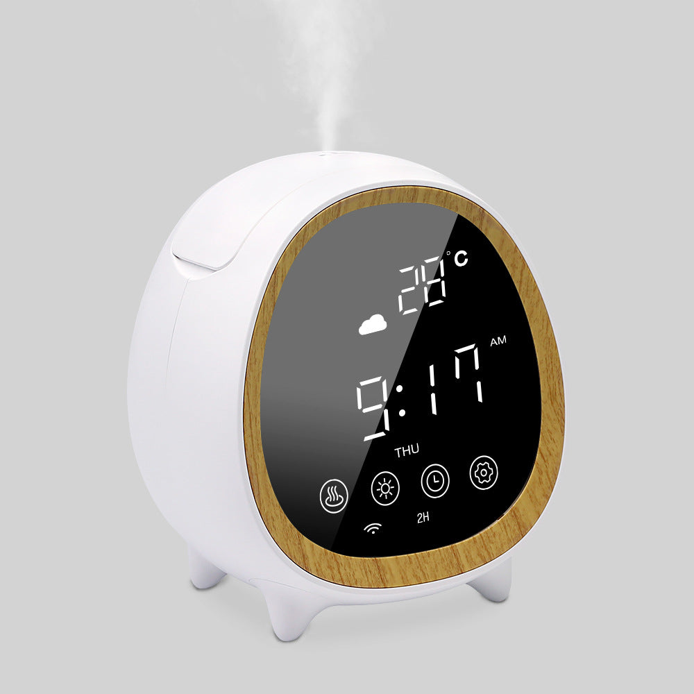 Smart WIFI Aroma Diffuser with LED light - front view showing round design and control panel