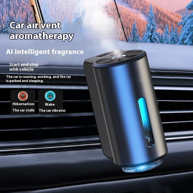 Car aroma diffuser spray mechanism close-up view