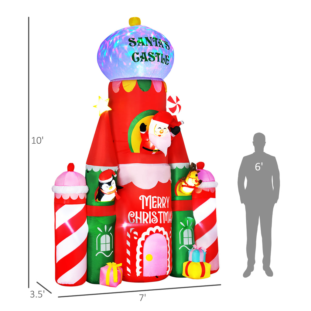 118" Giant Christmas Inflatables Candy Castle with Flashing Light