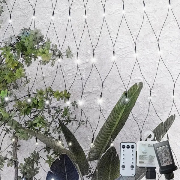 9.8 6.5FT Christmas Mesh Net Light,360 LED Net Light With 8 Modes Remote,Connectable Net String Christmas Lights For Garden