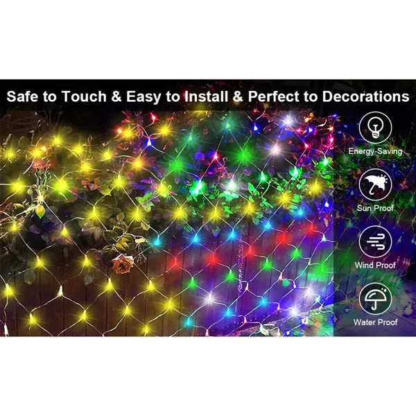 9.8 6.5FT Christmas Mesh Net Light,360 LED Net Light With 8 Modes Remote,Connectable Net String Christmas Lights For Garden