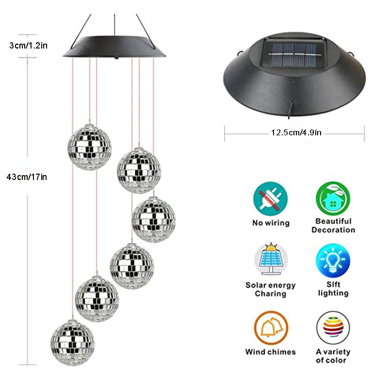 1pc Color Changing Solar Wind Chimes - LED Mobile Hanging Light For Garden, Patio, And Yard Decorat