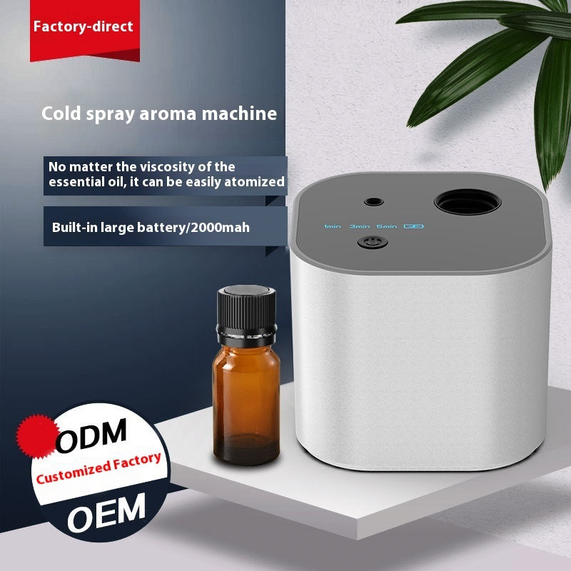 Smart aroma diffuser with mist output - whisper-quiet aromatherapy diffuser in operation