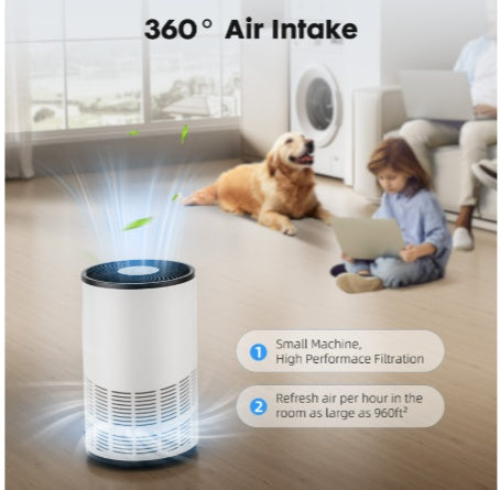 Whisper-quiet home air purifier with sleep mode for allergy-free rest