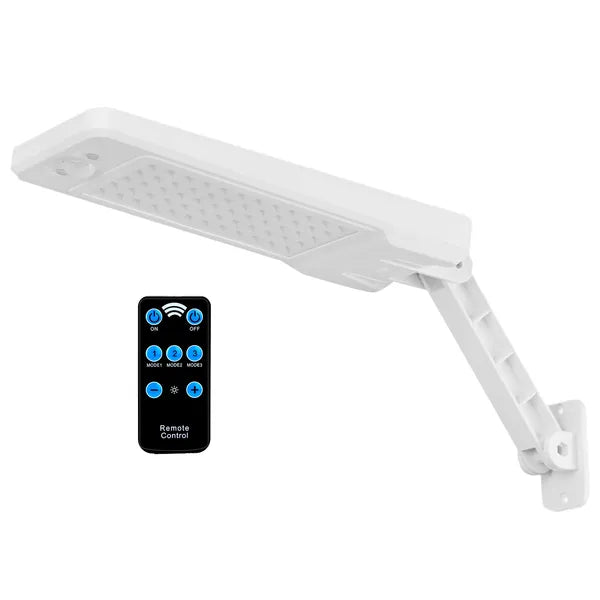 60 LED solar wall light with PIR motion sensor and remote control for outdoor security