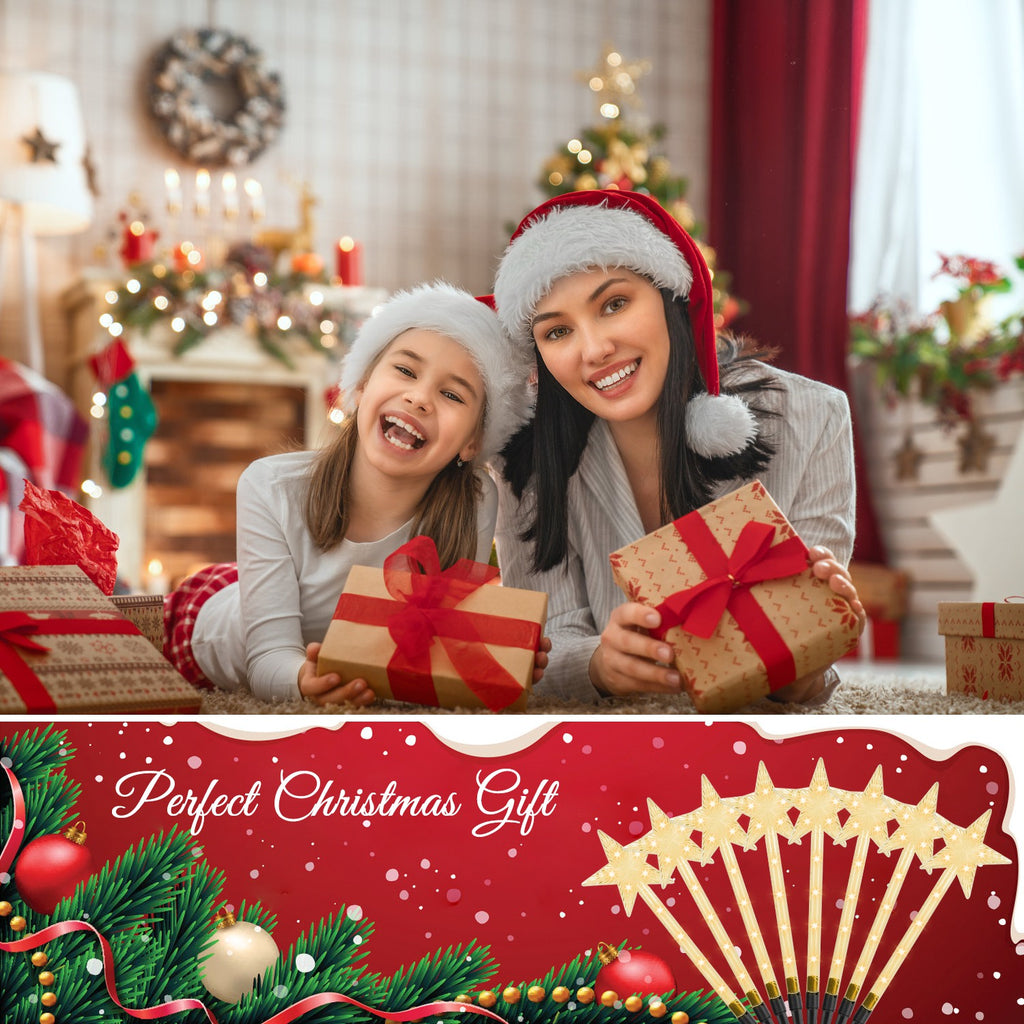 8Pack Christmas Solar Stake Light 64LED Beads Star Shaped Pathway Lights With 8 Lighting Modes IP64 Waterproof Xmas Decoration For Garden Patio Yard Porch Driveway