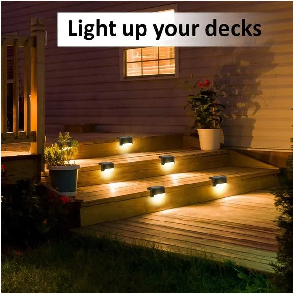 Solar Deck Lights - 8 Pack Waterproof LED Step Lights for Stairs & Fence
