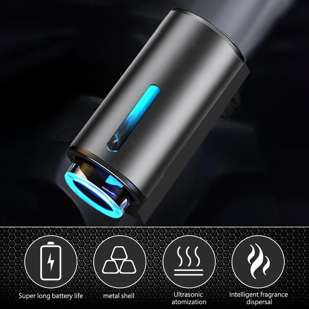 Portable car aroma diffuser with auto shut-off safety feature and USB power