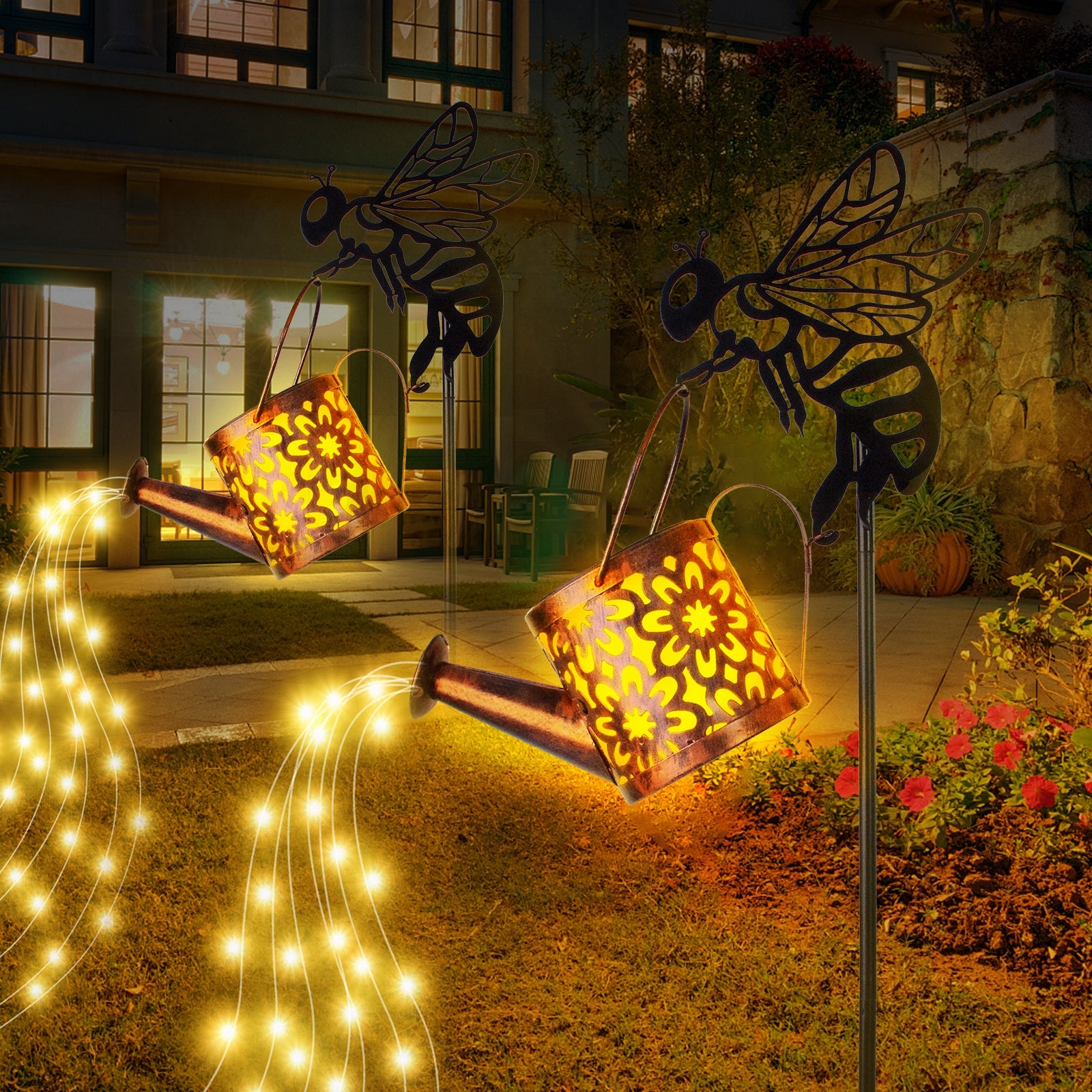 Solar Garden Lights - Decorative Watering Can Lights Outdoor Waterproof