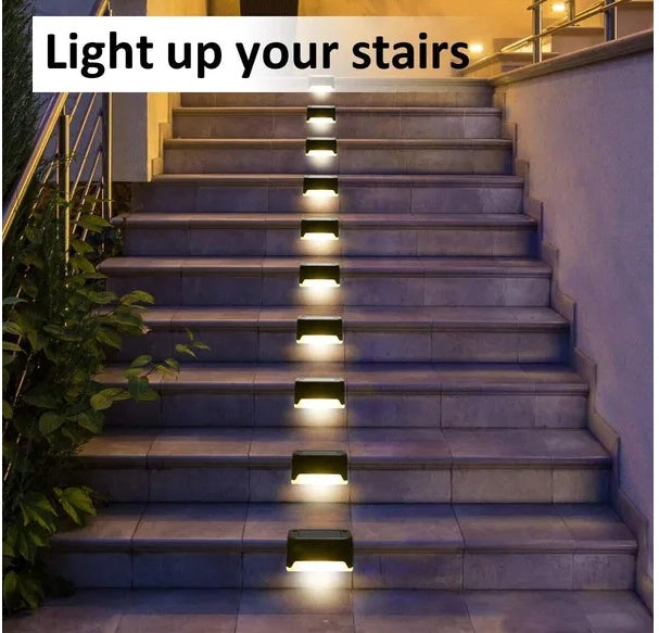 Solar powered deck lights IP65 waterproof for outdoor stairs pathway