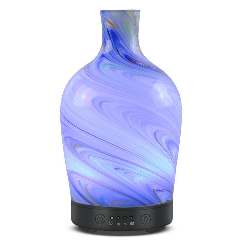 Essential oil diffuser with glass design and ultrasonic technology for quiet operation
