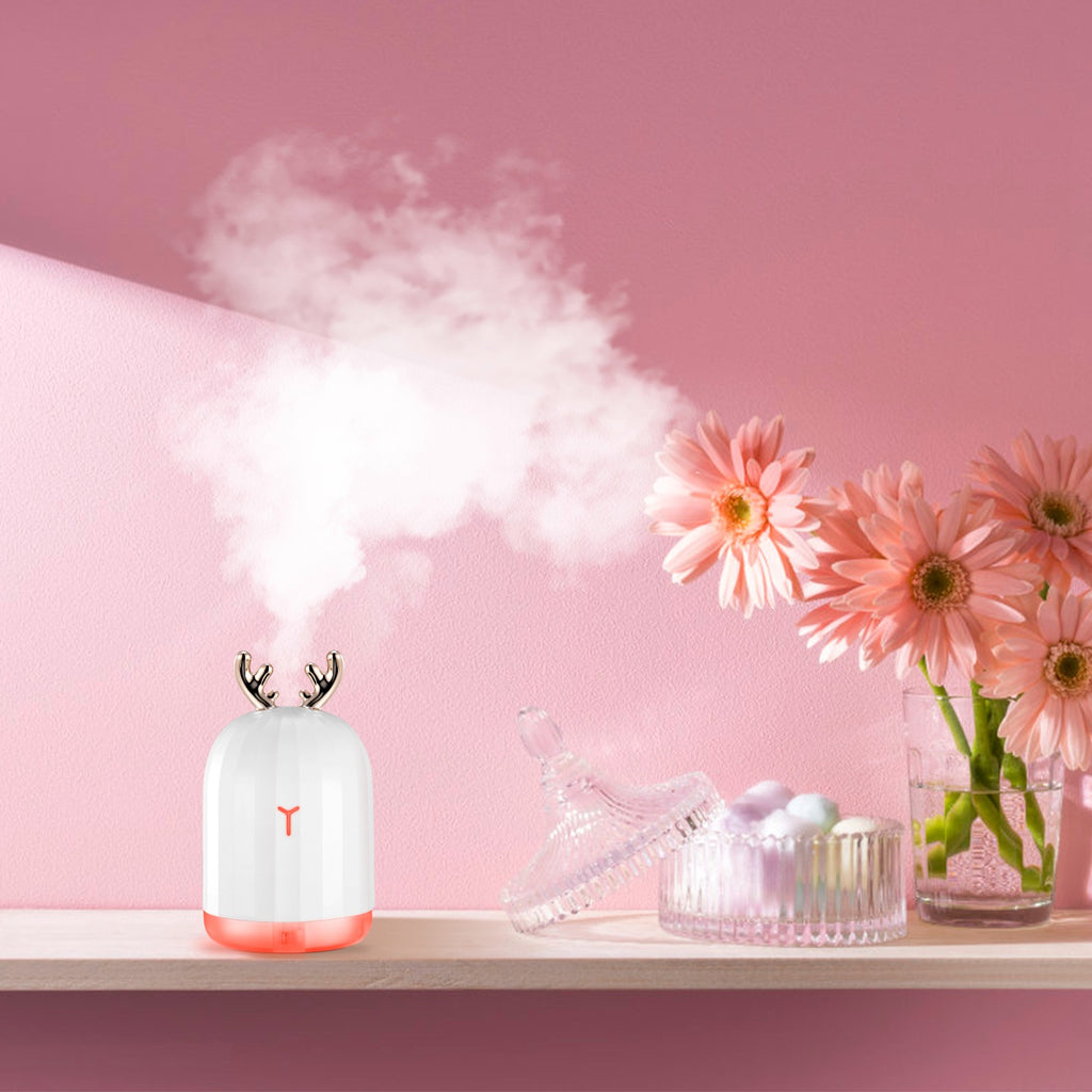 Cool mist humidifier with breathing LED light cycle for relaxation and sleep