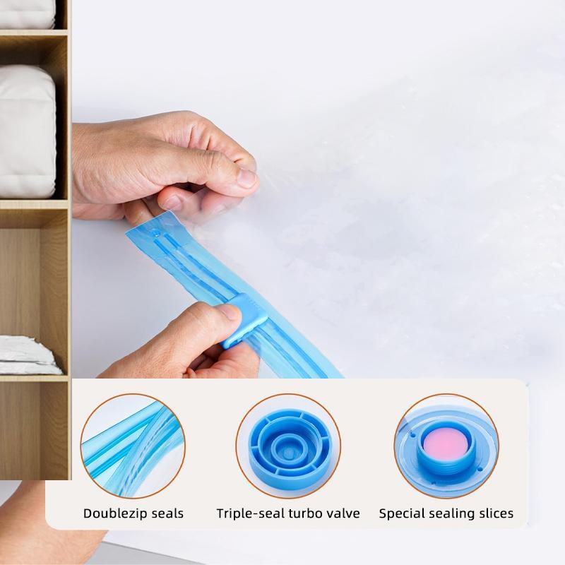 Eco-Friendly Clothes And Bedding Space-Saving Compression Bags, 4 Medium Bags, 4 Large Bags, 2 Extra Large Bags With Pump