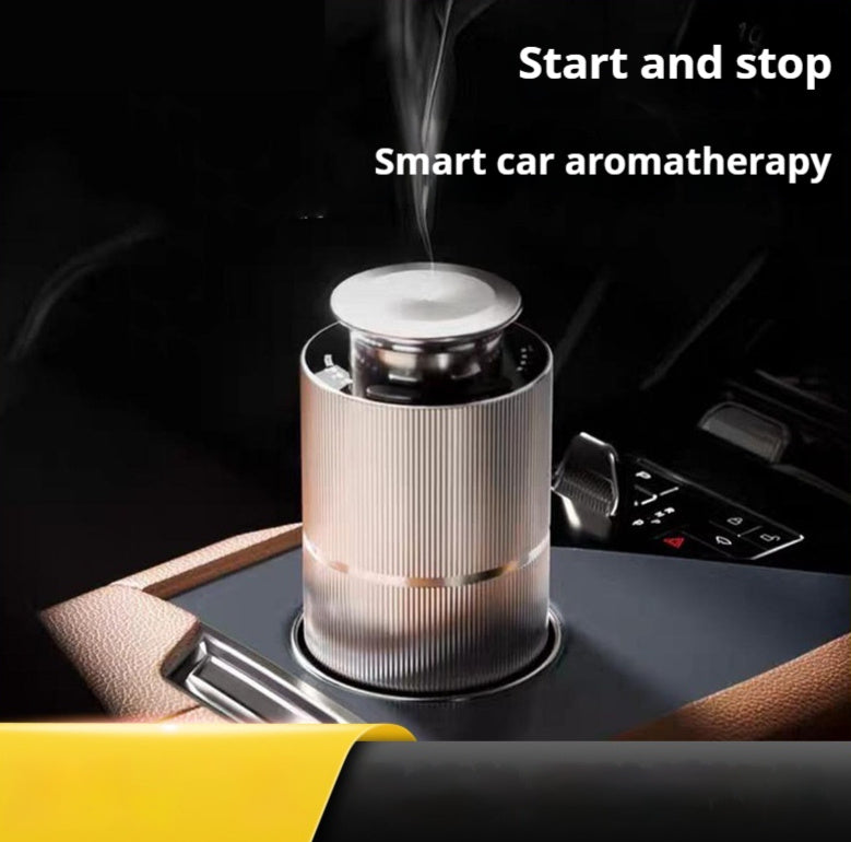 Smart car diffuser rechargeable aromatherapy air freshener black metal