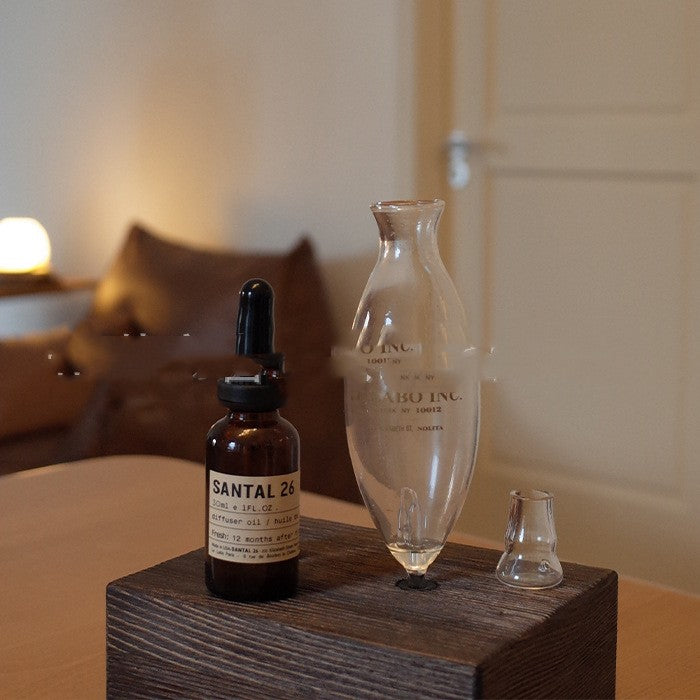 Wood grain essential oil diffuser showing elegant retro design